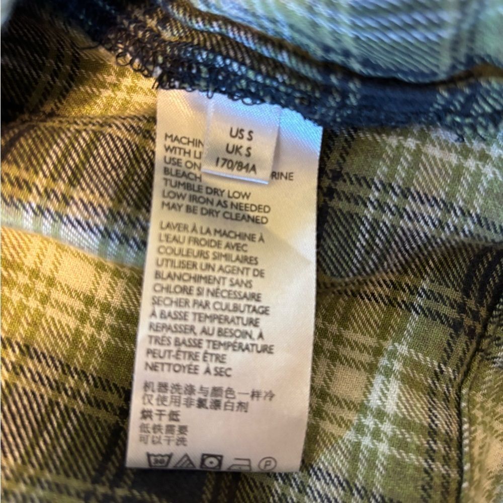 Urban Outfitters Green Plaid Flannel Shirt Size S | Grunge Soft Button-Up EUC - Picture 5 of 5